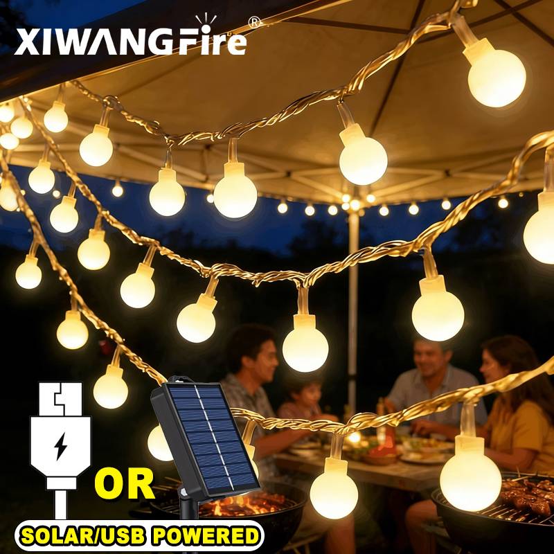 Outdoor Lighting Design - أضواء خيطية تعمل بالطاقة الشمسية/USB/البطارية بطول