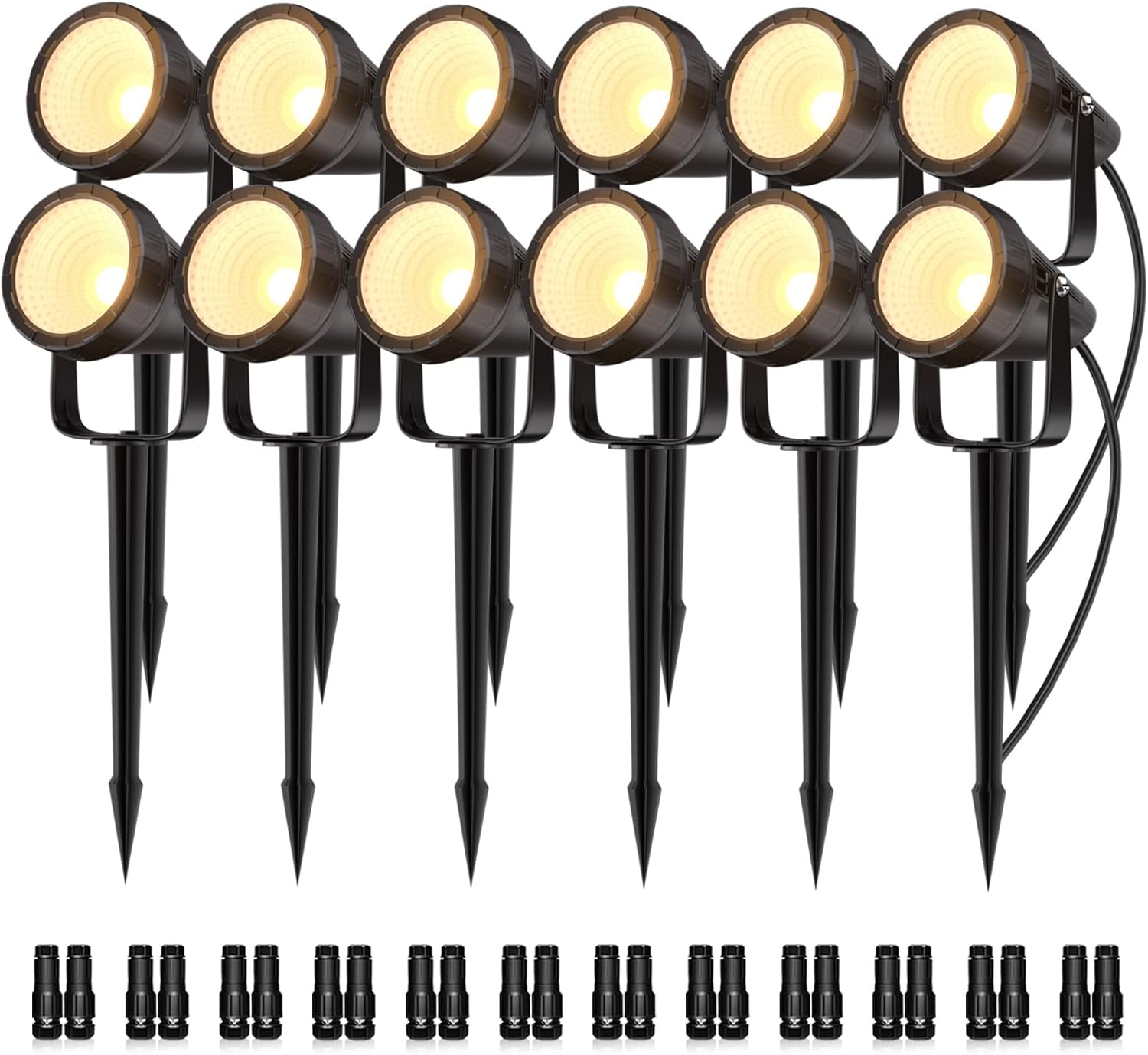 Outdoor Lighting Kit With Transformer - مجموعة من 12 مصباح خارجي مقاوم