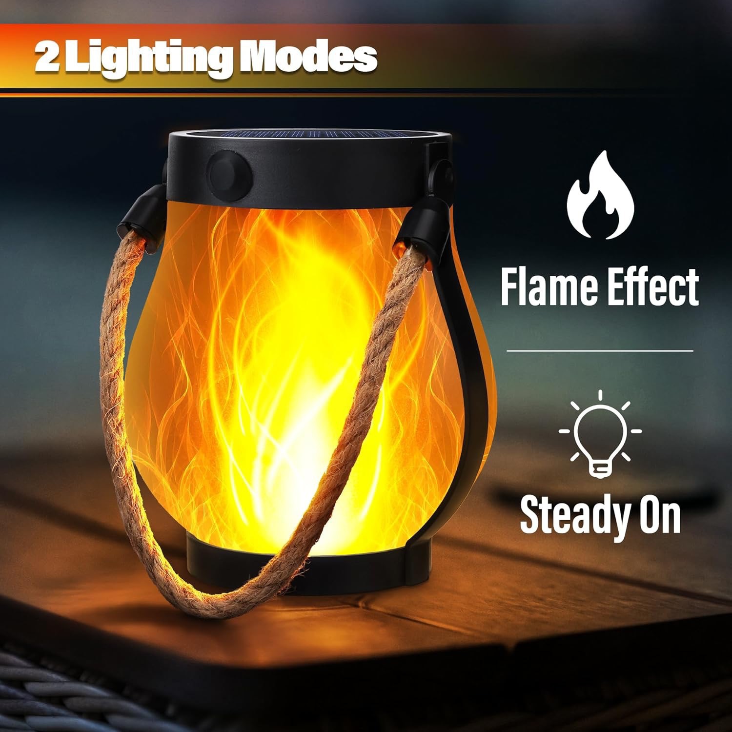 Fire Torch Solar - فانوس حبل شمسي بتأثير اللهب مع