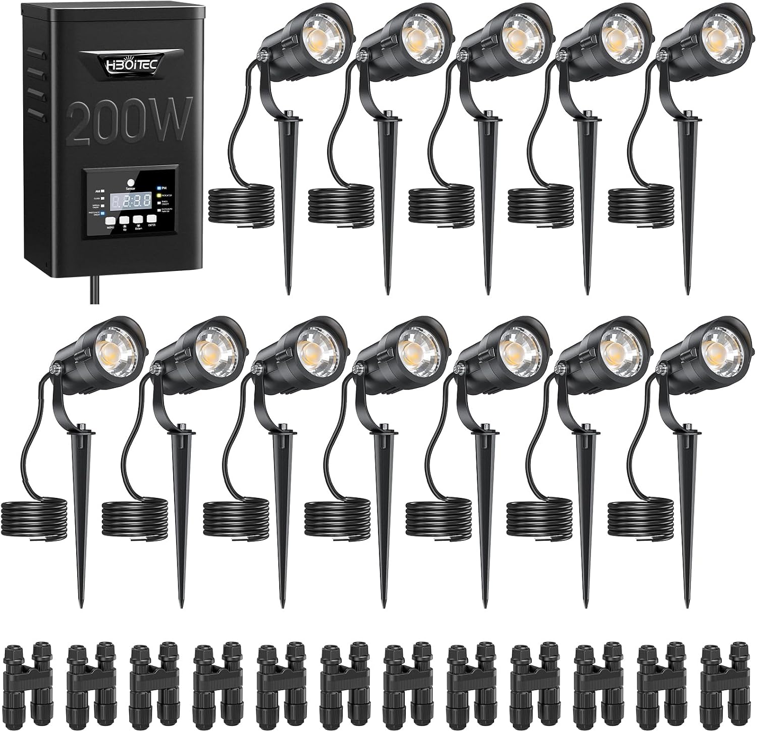Outdoor Lighting Kit With Transformer - طقم إضاءة للمناظر الطبيعية بقوة 12
