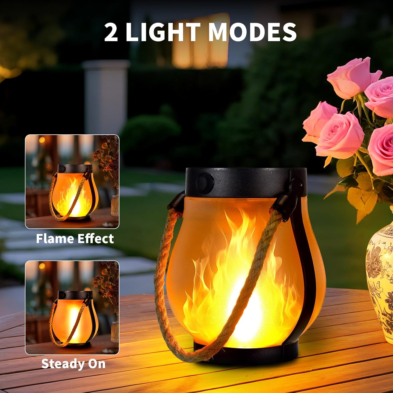 2 حزمة من فوانيس اللهب الشمسية - مراجعة Fire Torch Solar وسعره