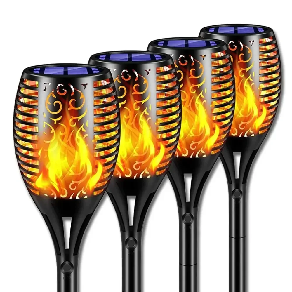 مصباح حديقة شمسي خارجي بتأثير  - مراجعة Fire Torch Solar وسعره