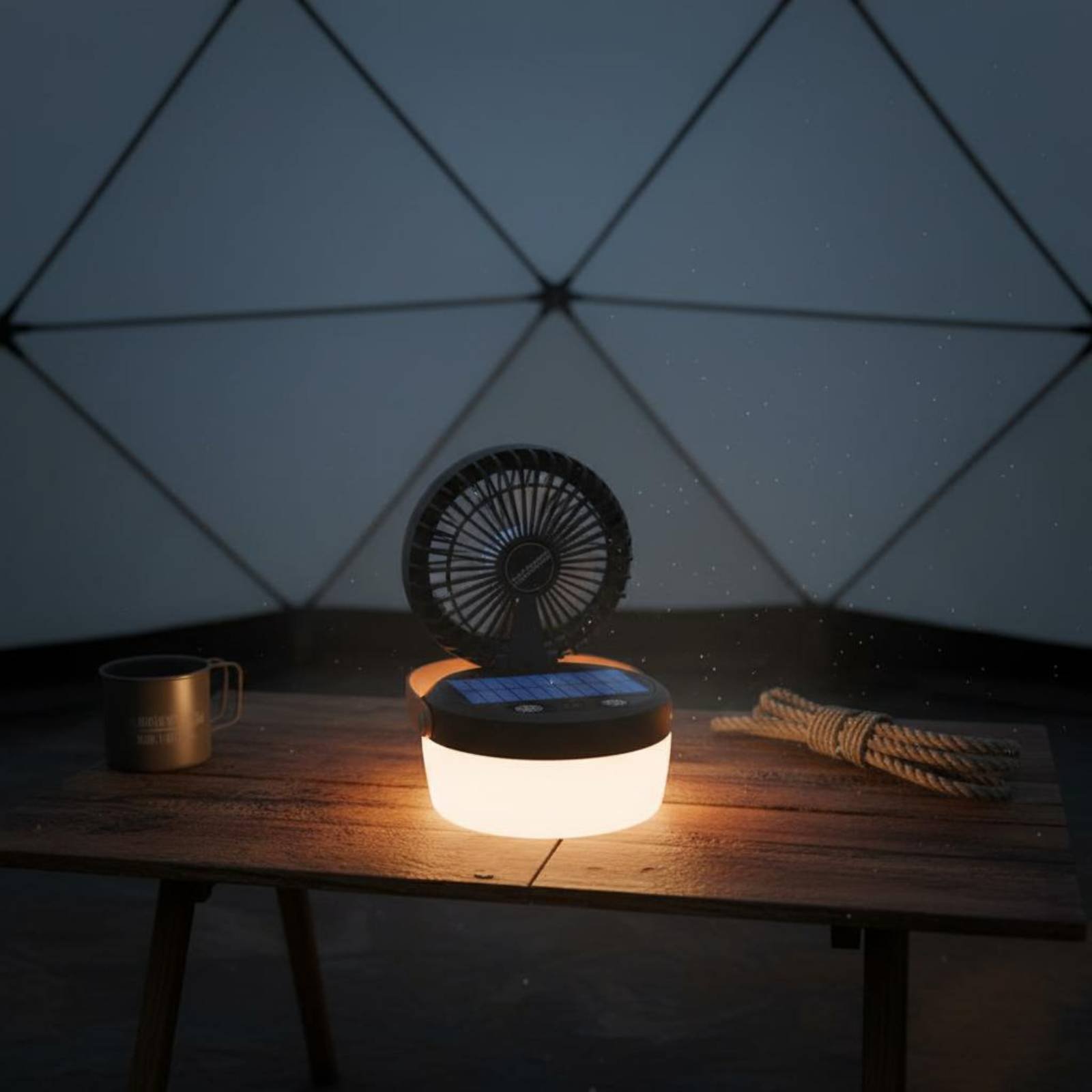 مروحة تخييم تعمل بالطاقة الشمس - مراجعة Outdoor Lighting Design وسعره