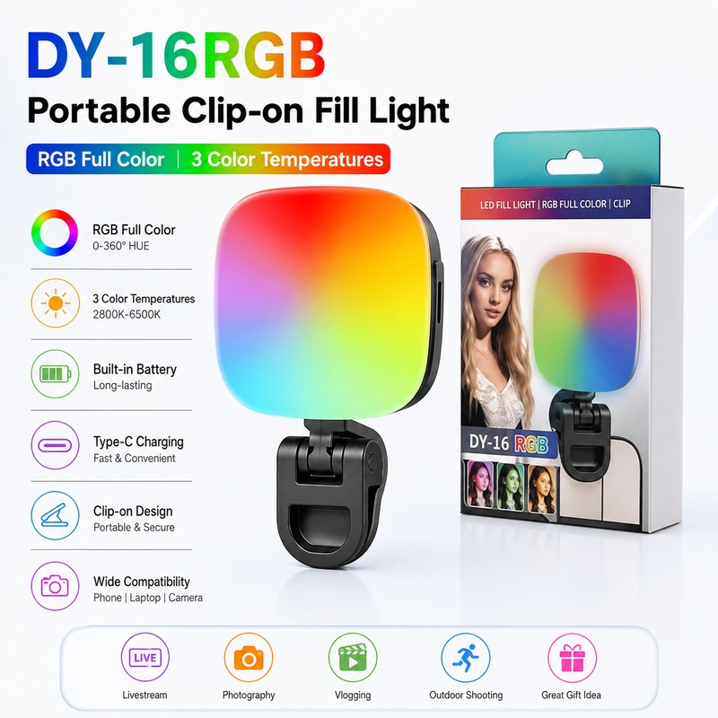 مصباح إضاءة LED محمول RGB للتص - مراجعة Outdoor Lighting Video وسعره