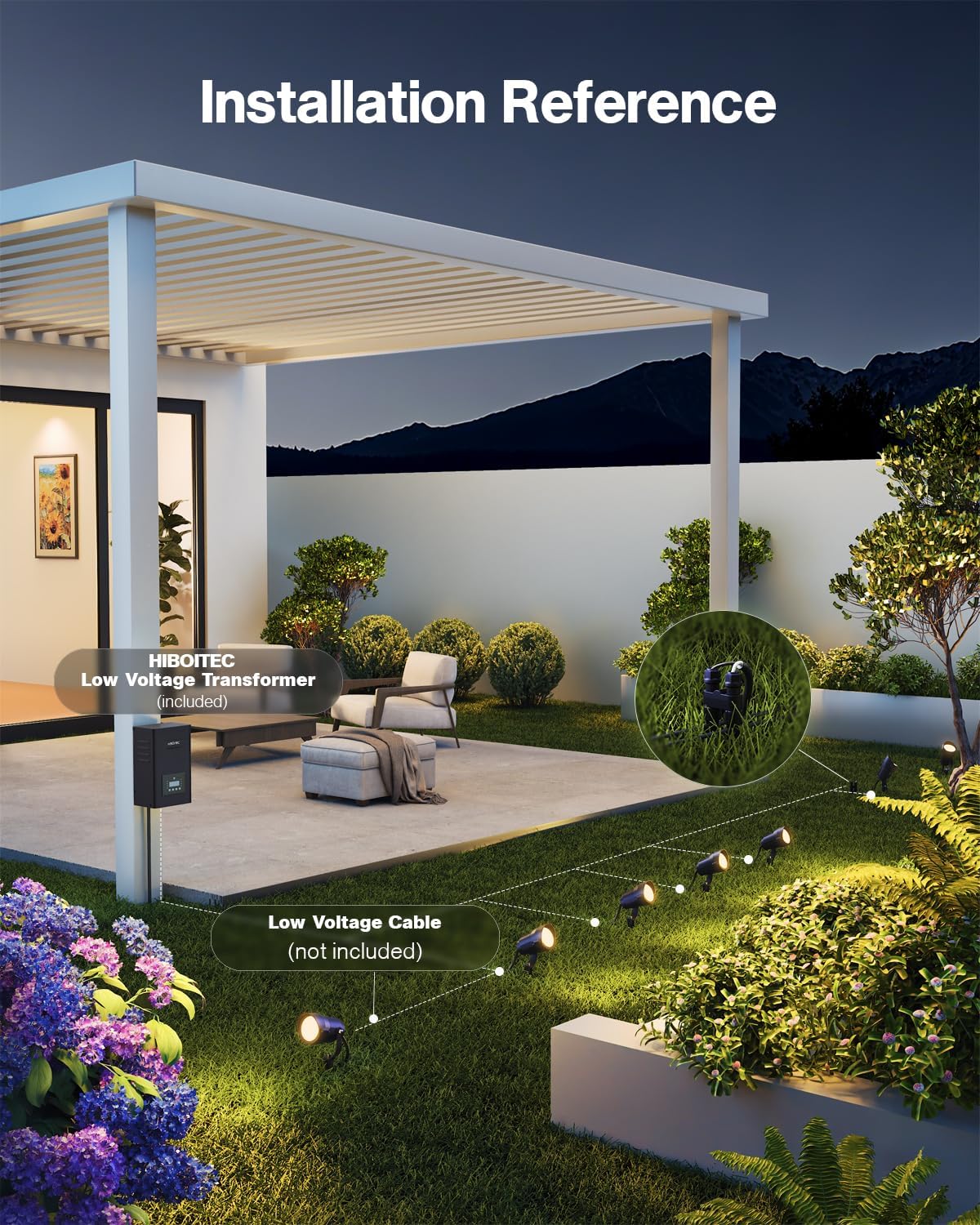 طقم إضاءة للمناظر الطبيعية بقو - مراجعة Outdoor Lighting Kit With Transformer وسعره